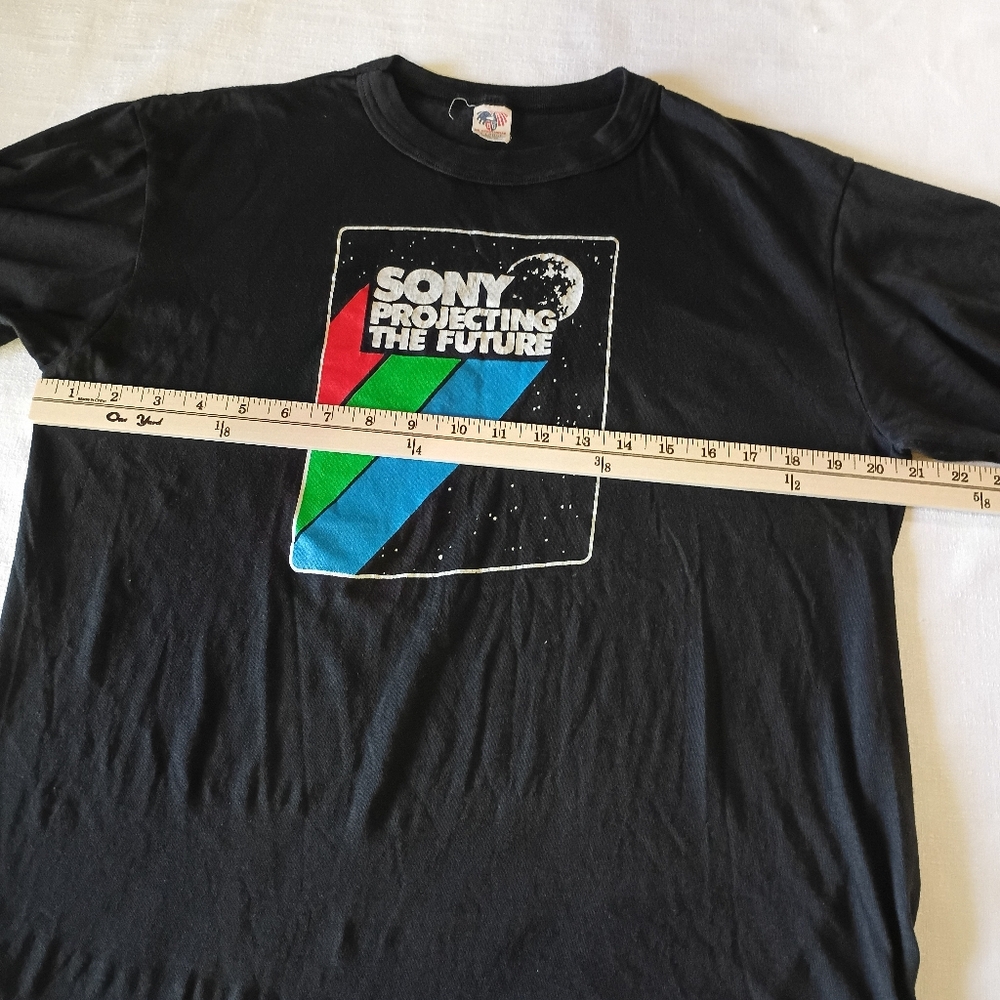 DG Sportswear XL black Vintage 90s Sony T-shirt Sony Projecting the Future short - Picture 8 of 10